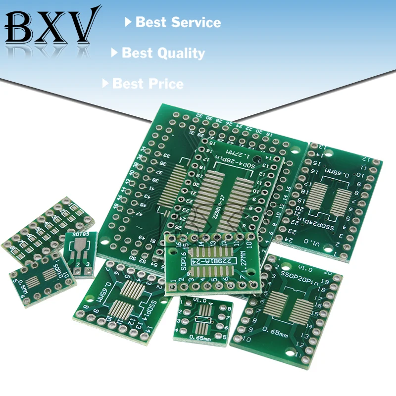 10PCS PCB Board SMD Turn To DIP Adapter Converter Plate SOP 8/16/14/20/24/28P SOT89 SOT23 SOT223 TO DIP SOP/MSOP/TSSOP