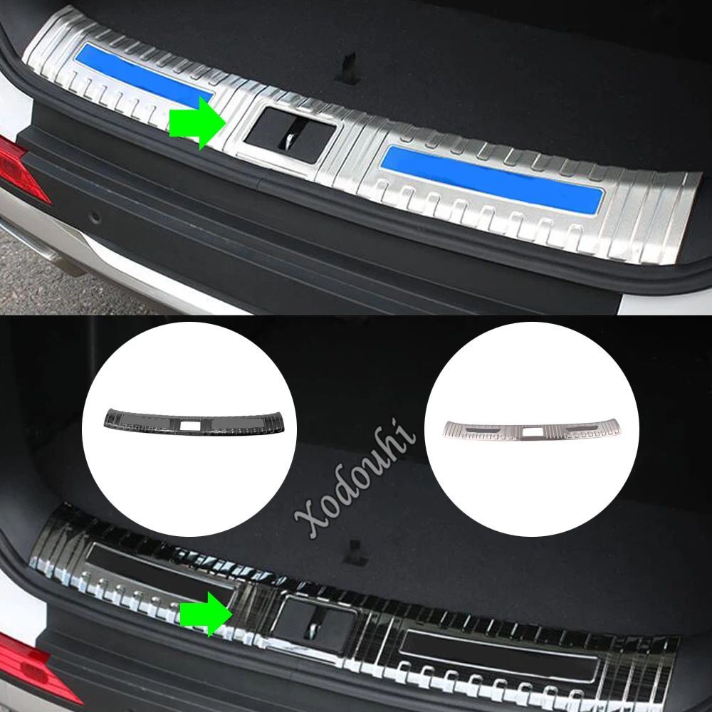 

Inner Inside Rear Back Bumper Trim Stainless Steel Scuff Sill Trunk Plate Pedal For Hyundai Santa Fe Santafe 2019 2020 2021-2024