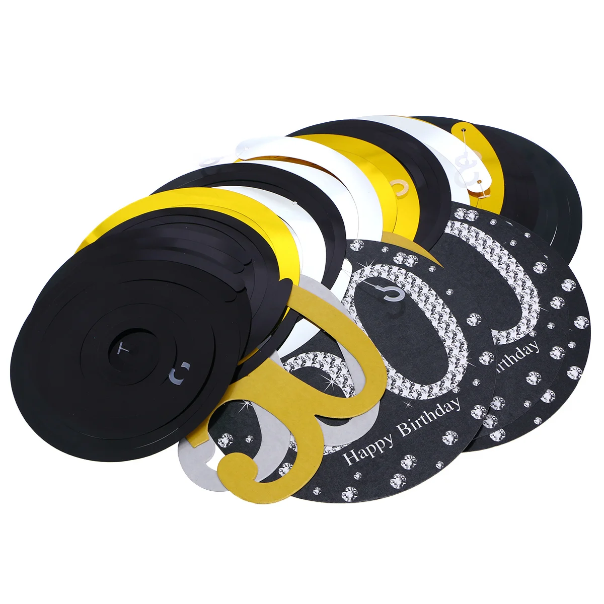 

12Pcs Birthday Swirls Hanging Decorations PVC Waterproof Party Decor Background Photo Prop Birthday Decorations