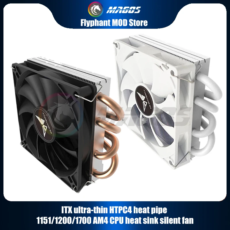 CPU Cooler for Mini ITX Case Ultra-thin Z39 4 HeatPipe CPU Radiator Support AMD/Intel Desktop Cabinet PC Air Cooing Fan 4Pin PWM