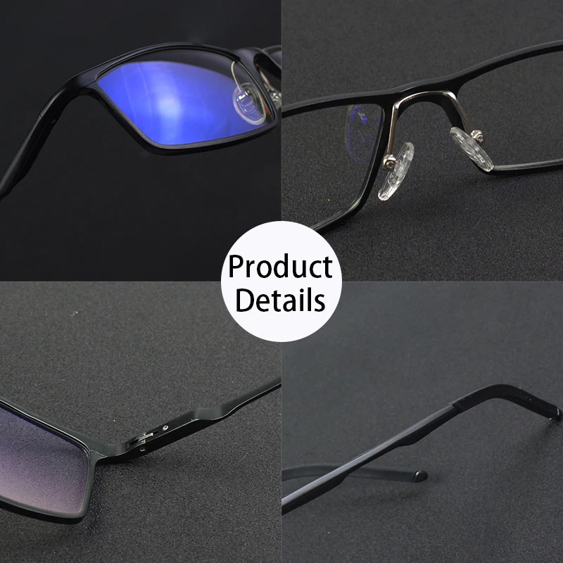 Magnesium Aluminum Alloy Spectacle Frame Men Women Anti Blue Ray Computer Glasses Full Frame Transparent Lens With Case