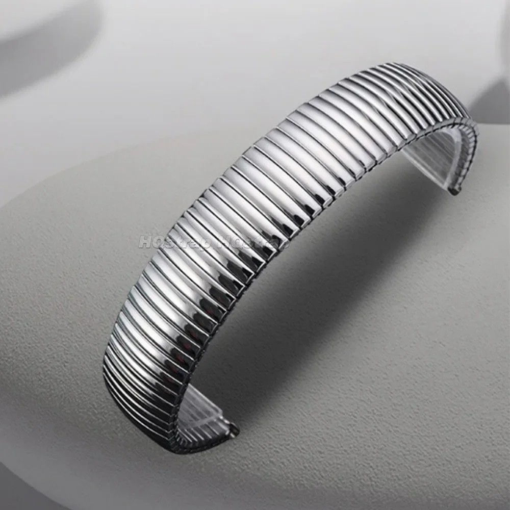 Stainless Steel Elastic Watchband 12mm 14mm 16mm 18mm 20mm 22mm Metal Stretch Expansion Strap Men Women Replacement Wristband