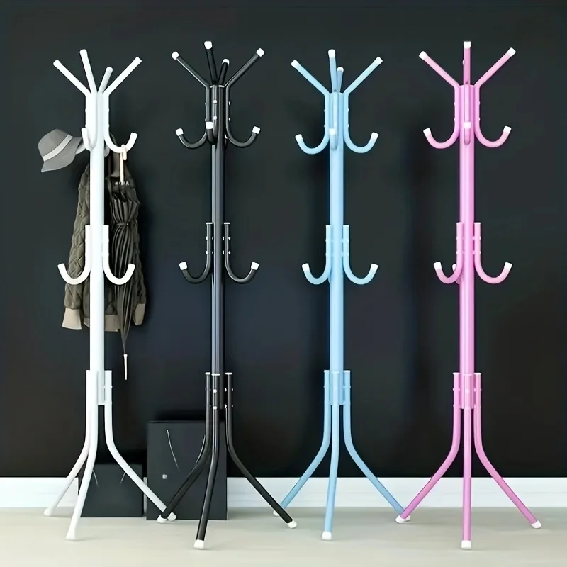 

[Adjustable Metal Coat Rack] Adjustable Metal Coat Rack | 2-Size Options with 6/9 Hooks – Durable Alloy Steel Multi-Purpose