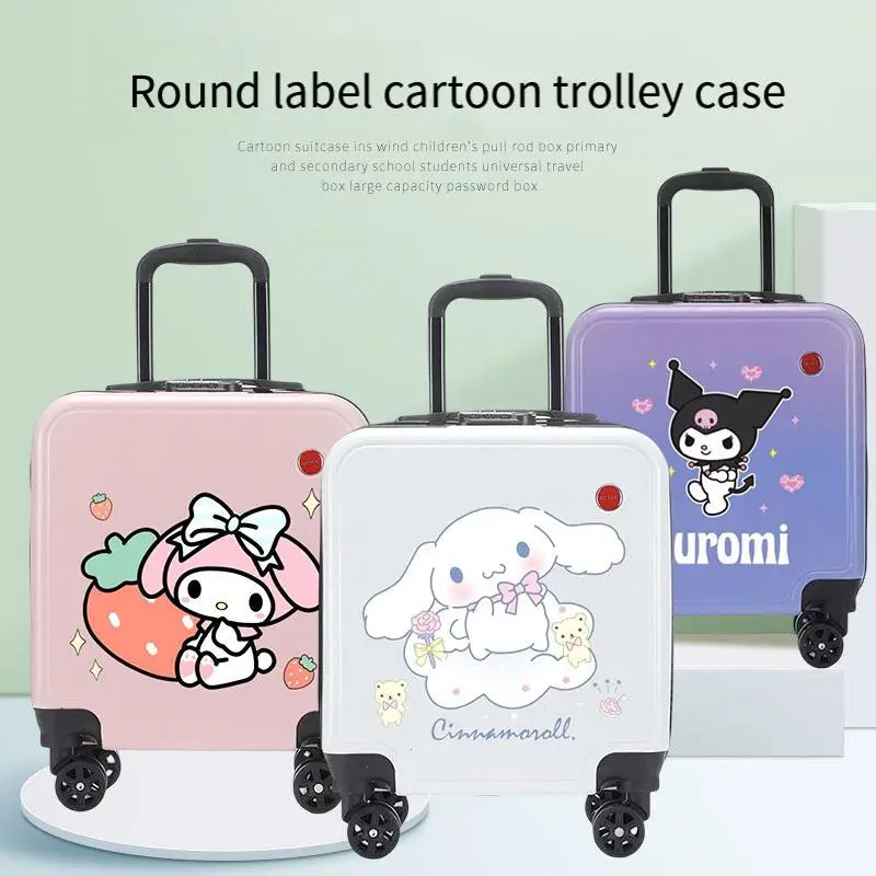 Sanrios Trolley Case Kuromi Cartoon Kuromi Large Capacity Child Universal Wheel Password Lock Student Universal Suitcase