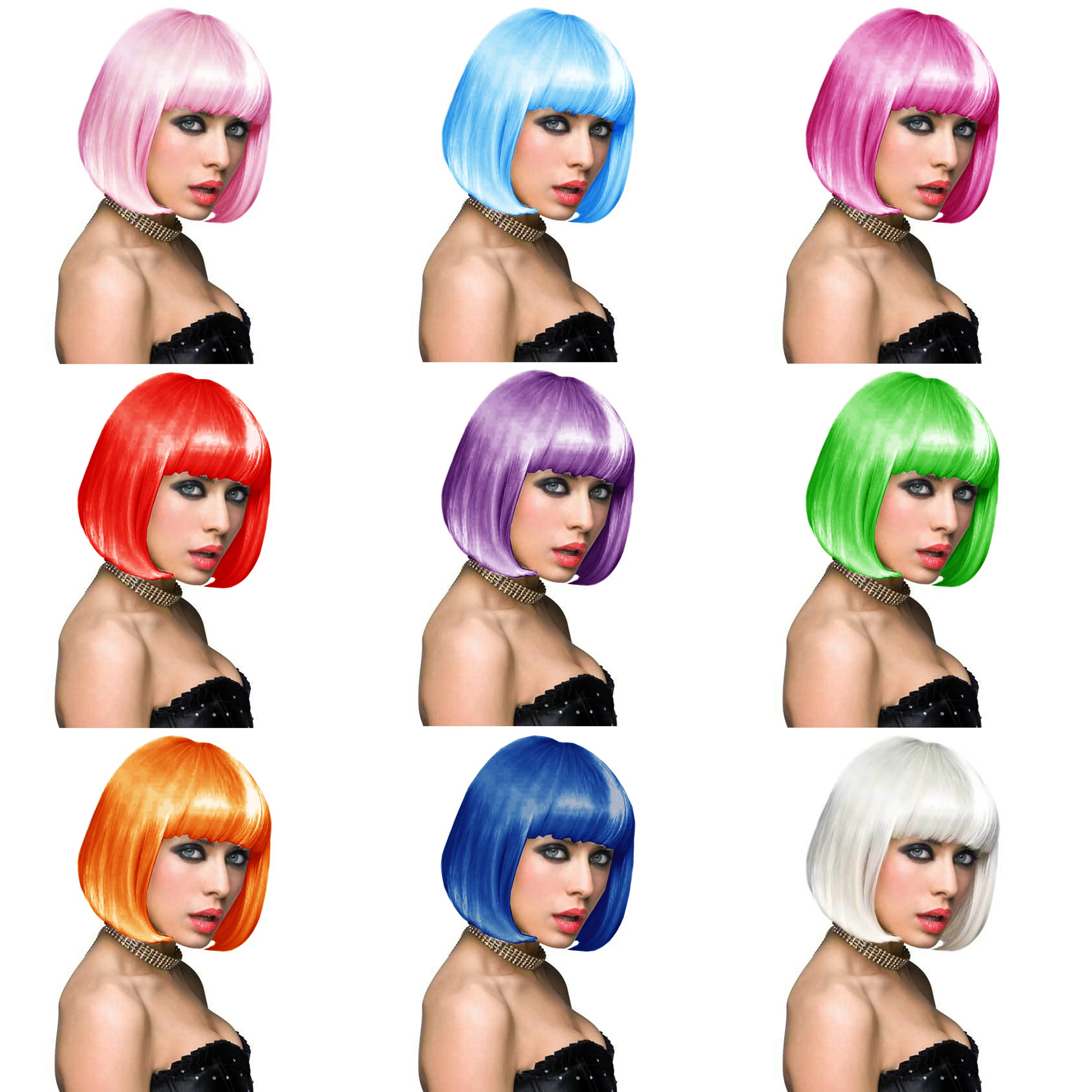 Short Green Fashion Halloween Straight Party Headwear Wigs