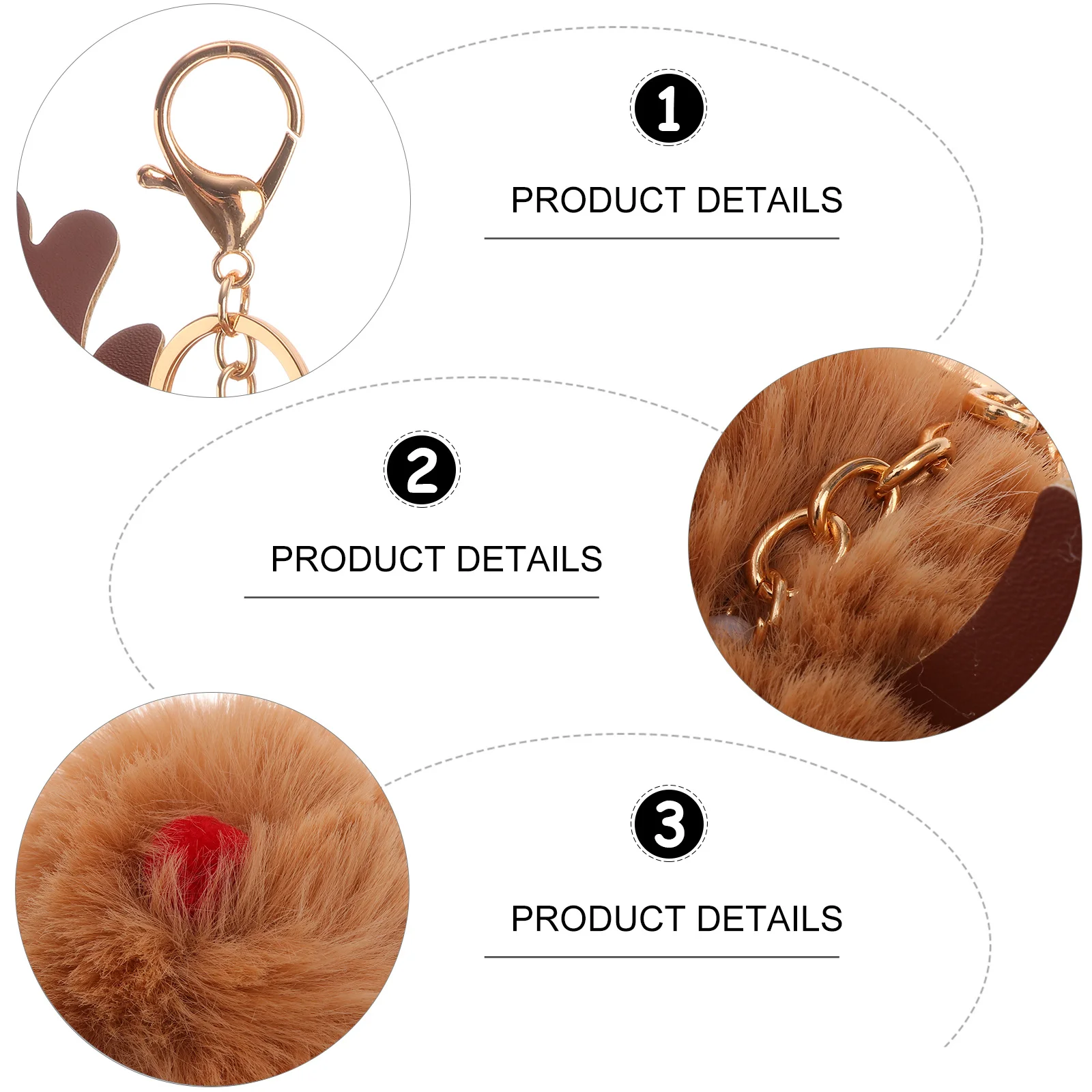 

2Pcs Christmas Elk Keychain Lovely Pom Pom Design Key Organizer for Bag Purse Wallet Pendant Women Girls Holiday Gift Accessory