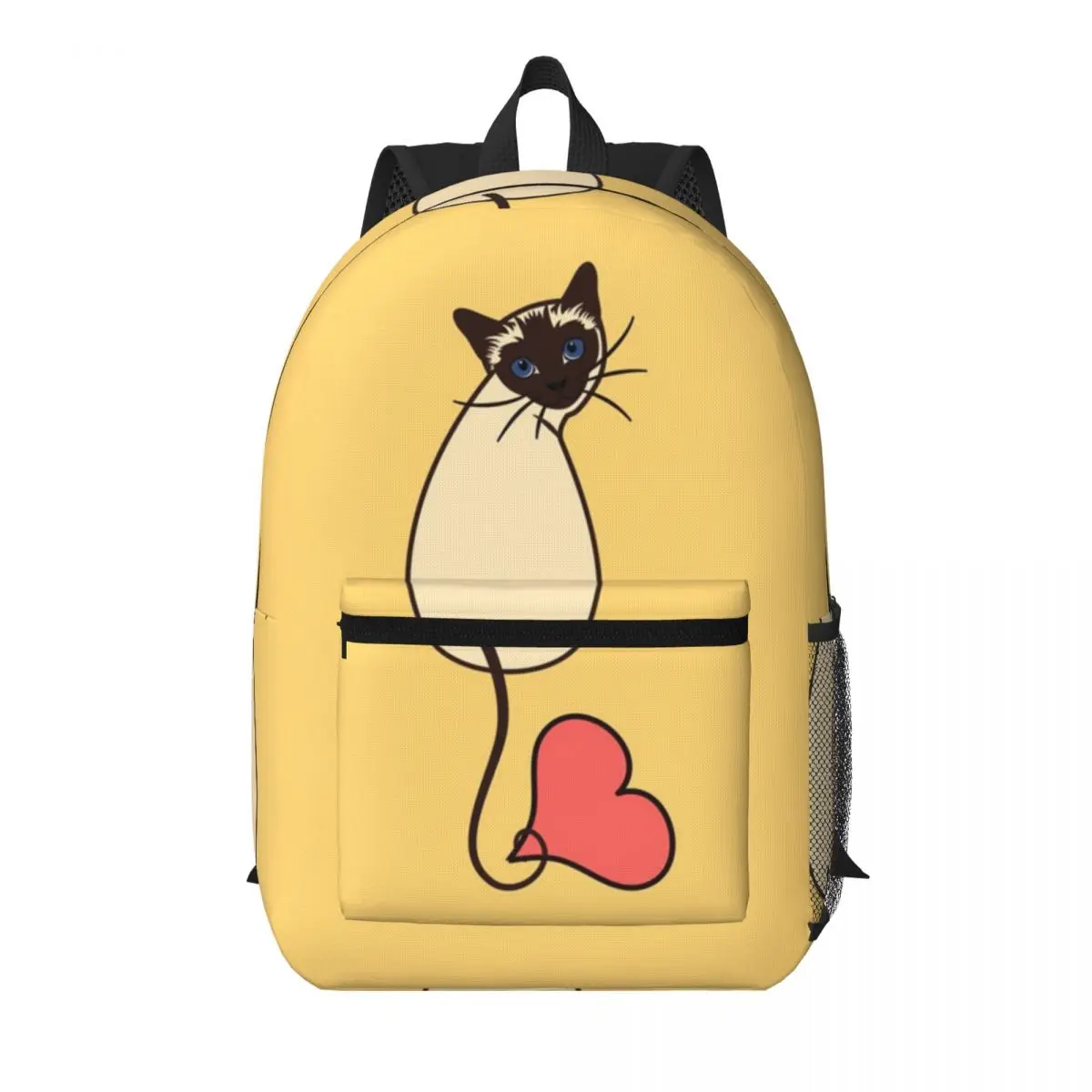 

Love Siamese Cat-Yellow Student Backpack School Bag Hiking Travel Daypack for Boys Girls Bookbag Shoulder Bags