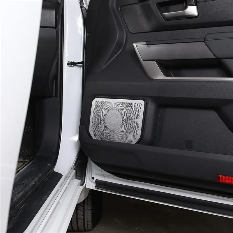 

6 Piece Car Inner Door Speaker Horn Cover Trim Kit Car Accessories Stainless Steel For Toyota Sequoia 2022 2023,Silver