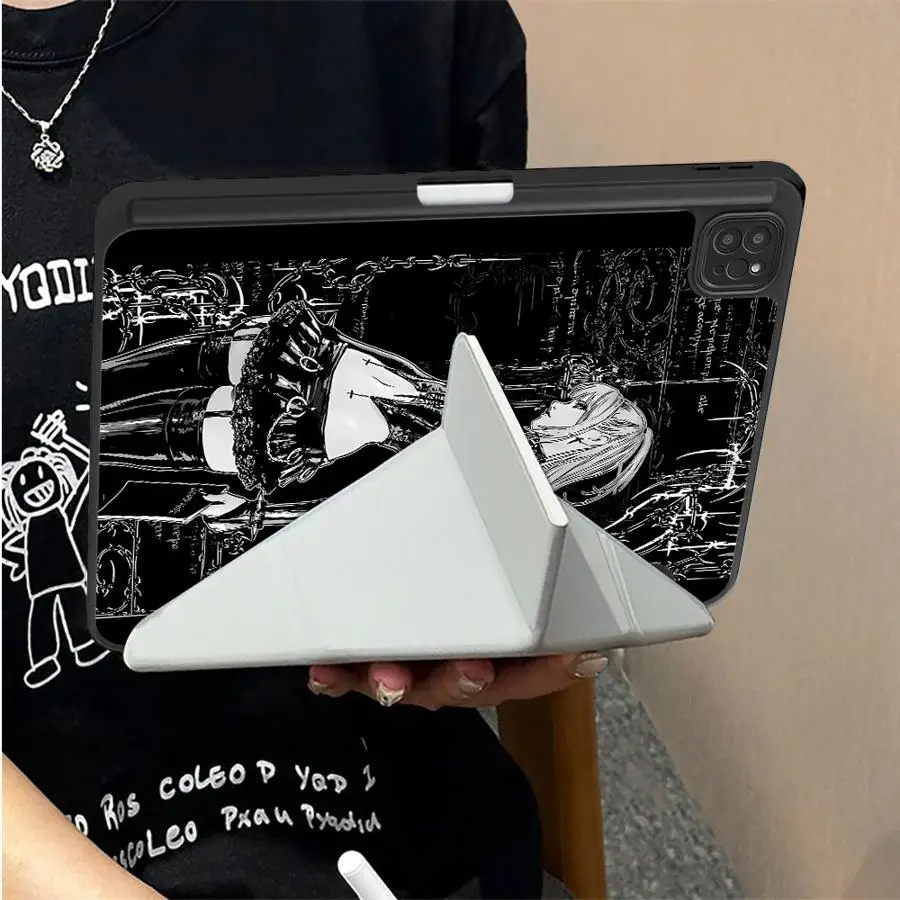 Tablet Case For iPad Air 8 M2 M3 3 10th Gen 12th 11th 9th Mini 7 6 5 Pro M4 13 2025 2026 With Pen Slot Cover D-ark DEATH NOTE