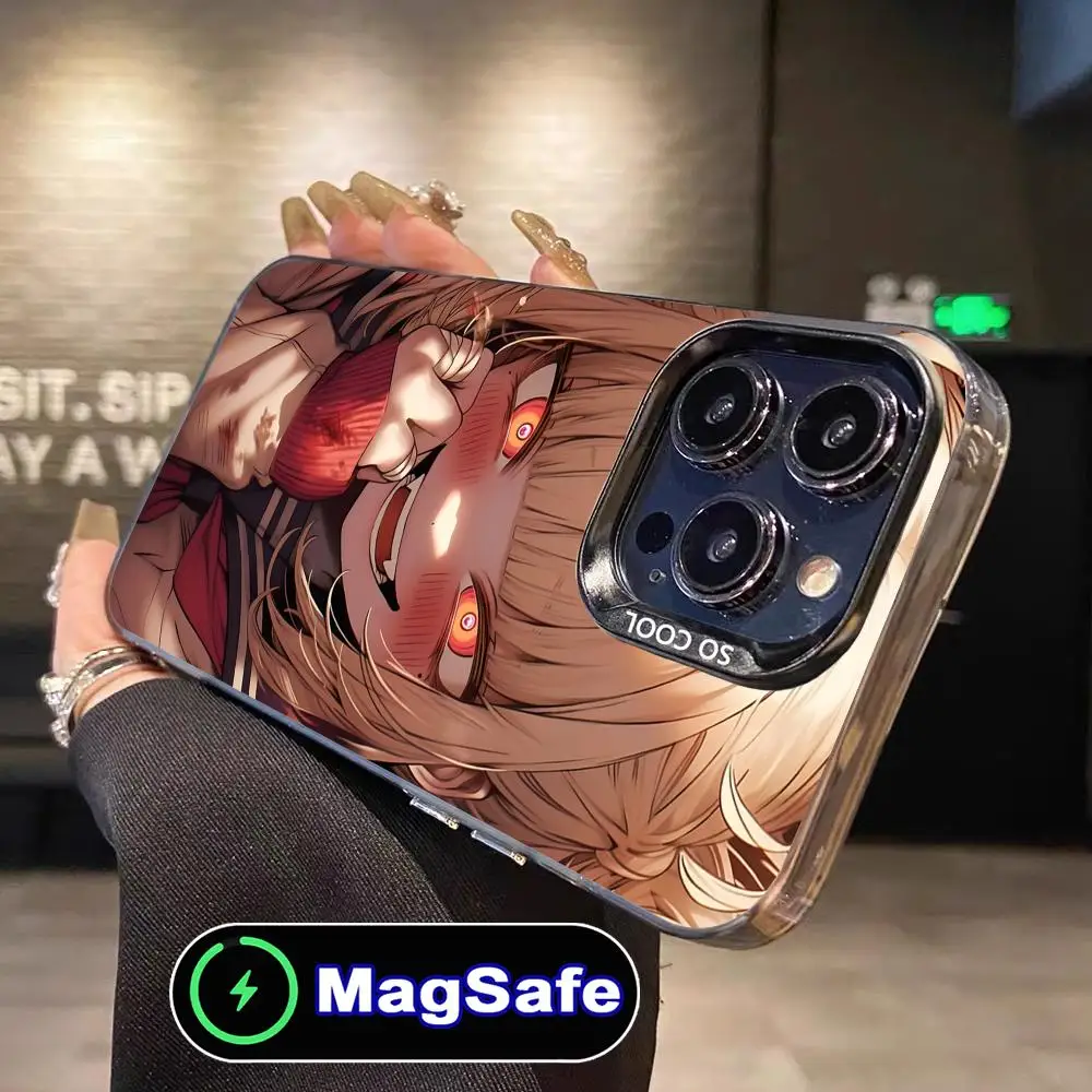 

Чехол для телефона My Hero Academia Himiko Toga для iPhone 16, 15, 14, 13, 12, 11 Pro Max Plus MagSafe, полупрозрачный цветной защитный роскошный чехол