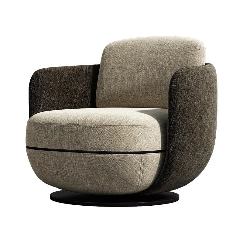 

Single sofa chair, cotton and linen leisure chair, balcony rotating chair