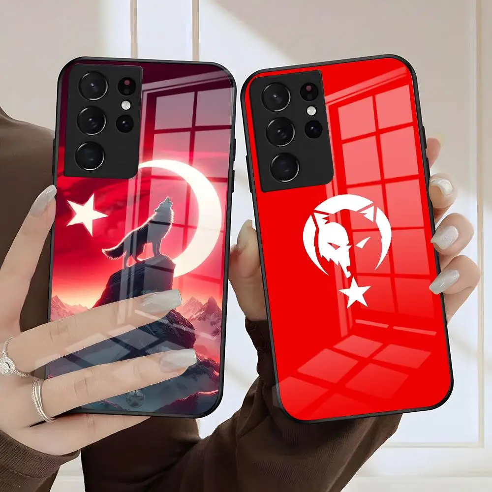 

Чехол для телефона T-Turk W-Wolf с флагом Турции для Samsung A56 A36 A26 A16 A15 A25 A35 A55 A14 A34 A24 A54 Стеклянный чехол