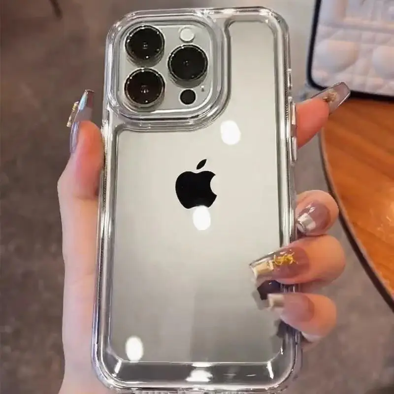 Luxury Silicone Transparent Shockproof Armo Case For iPhone1