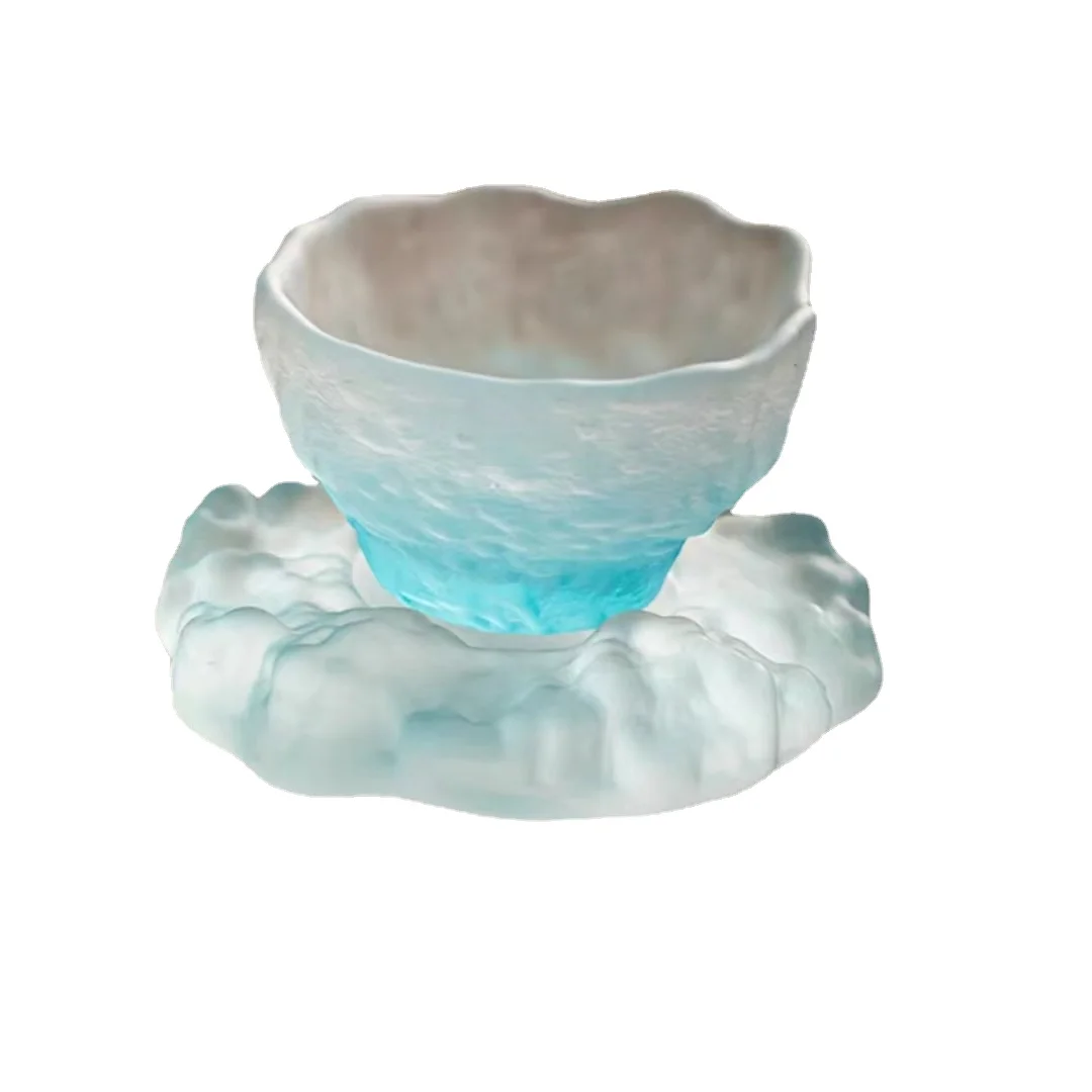 Glass Sample Tea Cups Modern Simplicity Household Teaware Sets Lady Sake Glass Handmade Coaster Chinese Wind Master Cup Set New