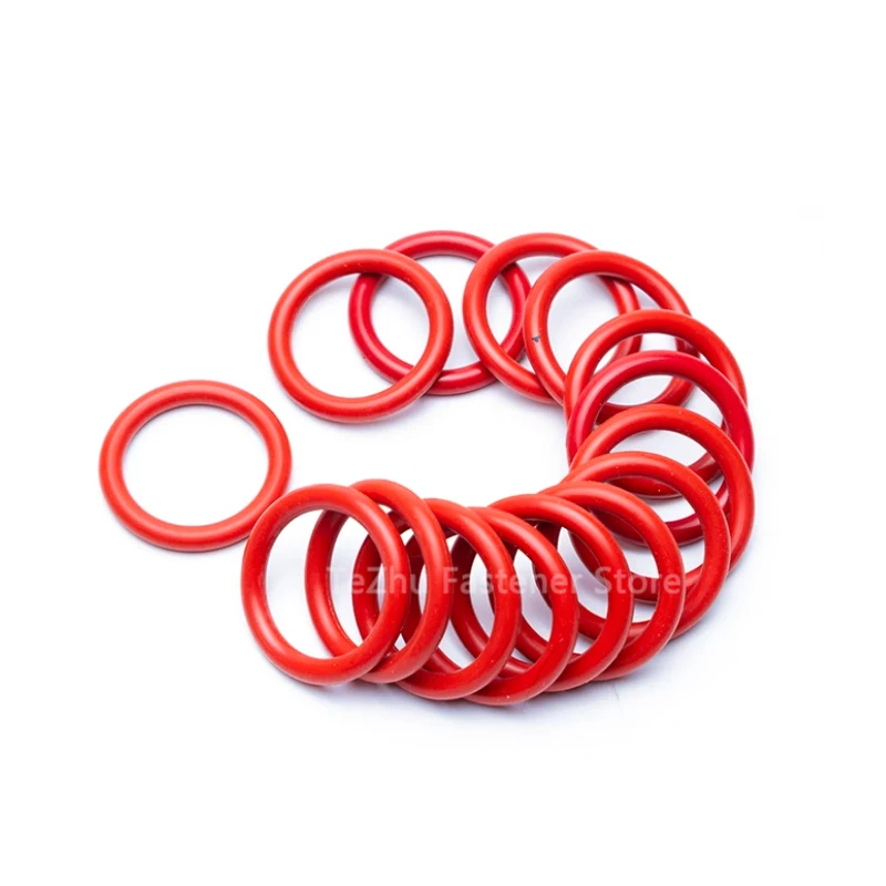 Red Silicone O Ring CS 2mm OD 22/23/24/25/26/27/28/29/30/31/32mm VMQ Silicon O-Ring Waterproof Insulated Rubber Sealing Gasket