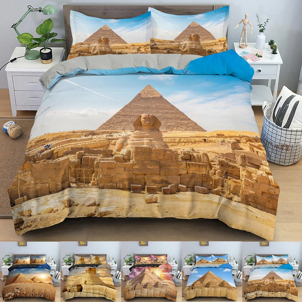 

Pyramid Duvet Cover Ancient Egyptian Bedding Set Classical Architecture Comforter Covers Twin King ​Size Quilt Cover Bedclothes