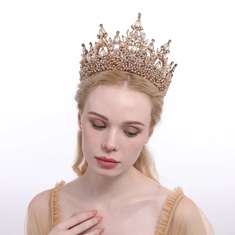 Baroque Royal Queen Red Crystal Bridal Tiaras Crowns For Women Sliver Purple Rhinestone Pageant Diadem Wedding Hair Accessories - view 2