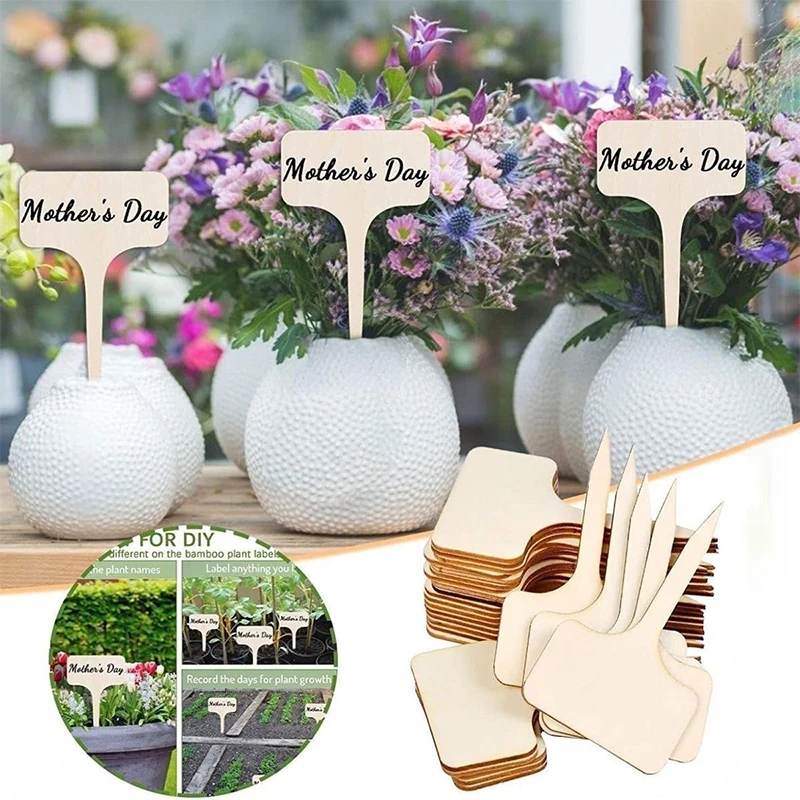 

10pcs Wooden Plug-in Succulent Plant Makers Label Creative Horticultural Garden Tool for Plants Vegetable Seedlings Name Sign