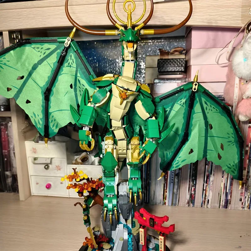 

Новинка 71847 Master Wu Guards the Божественный дракон 1650 шт. Механические игрушки для детей и взрослых DIY Рождественский подарок игрушки