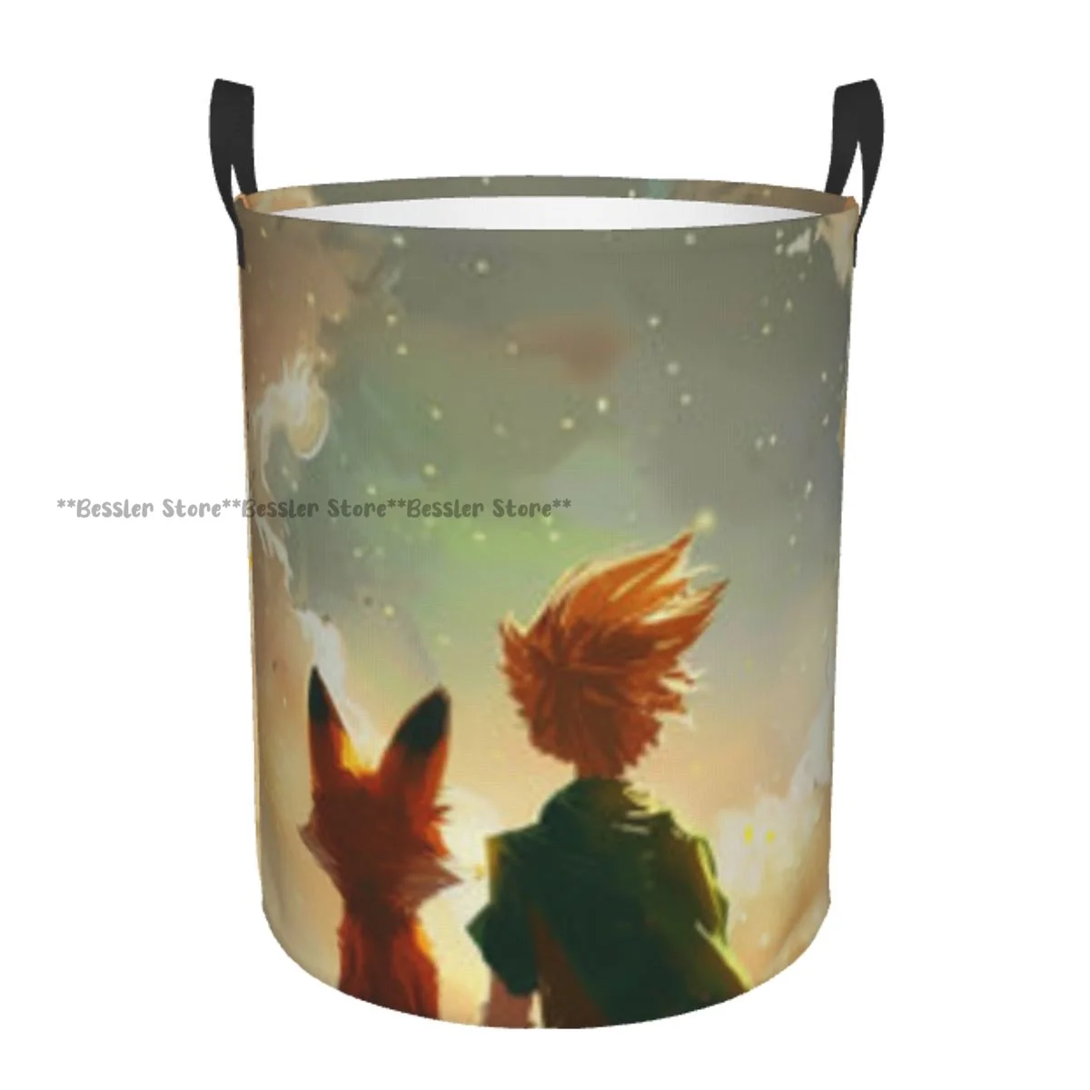 Dirty Laundry Basket Fox In The Meadow Illustration Folding Clothing Storage Bucket