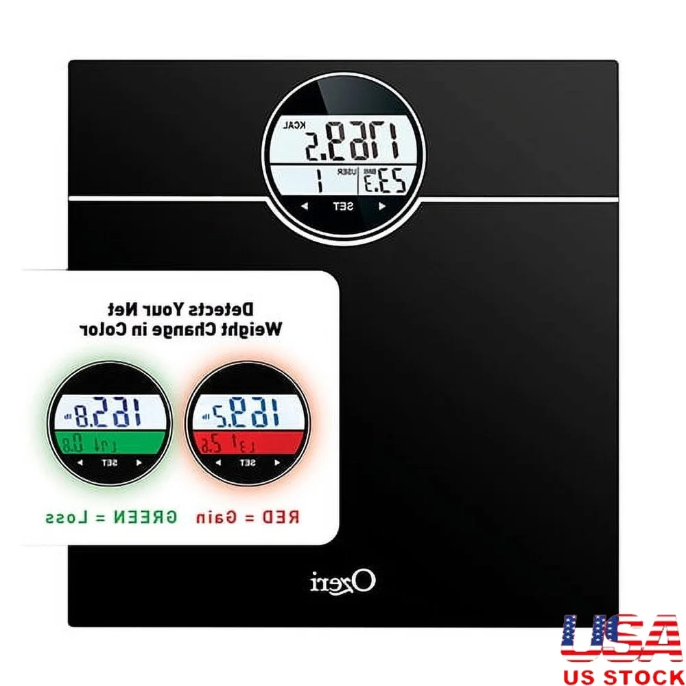 

Весы для тела 440 фунтов с технологией цветного оповещения с обнаружением BMI BMR, интеллектуальное автоматическое отключение, прецизионная инженерия StepOn