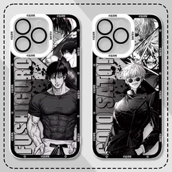 Anime Jujutsu Kaisen Phone Case For iPhone 16 Pro Max 15 14 Plus 13 12 11 Pro XR XS X 8 7 SE 2020 Clear Soft Silicone Back Cover