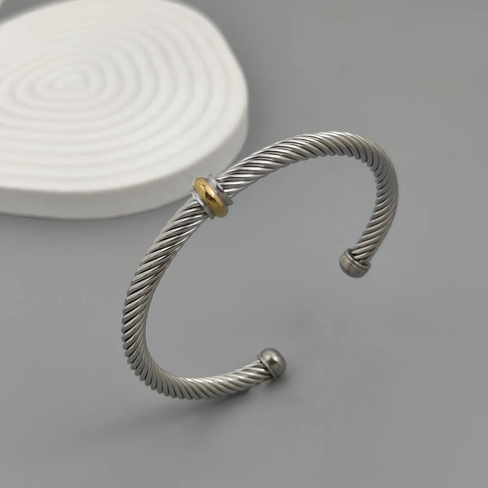 

New Horseshoe Wire Gold Plated Stainless Steel Bracelet, Waterproof Non-fading Women's Bracelet, Wedding Party Jewelry