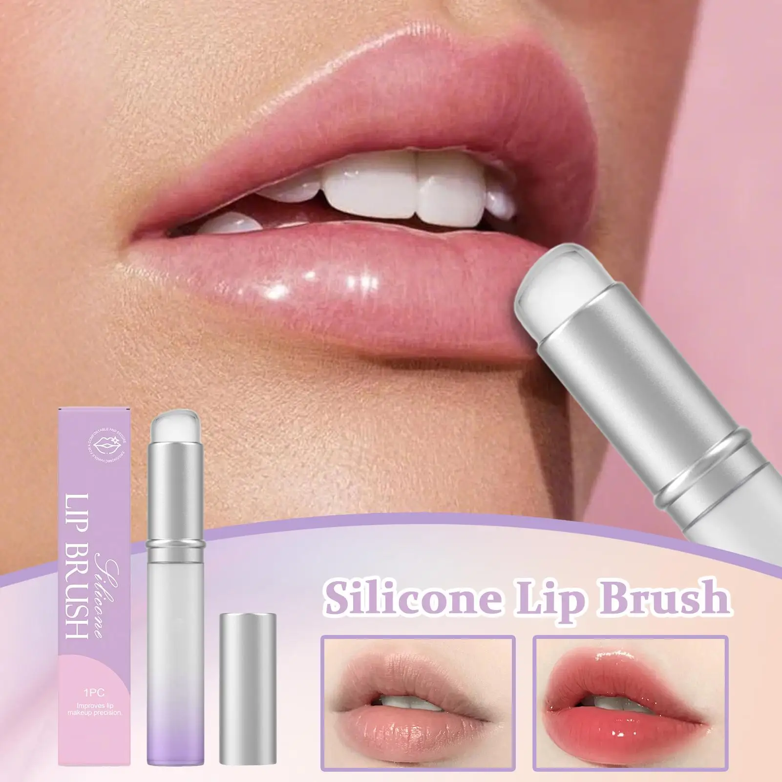 ソフトシリコンリップブラシ丸頭メイクブラシ口紅アプリケーターグロスクリームバームスクラブリップ化粧品ツールアイシャドウブラシ