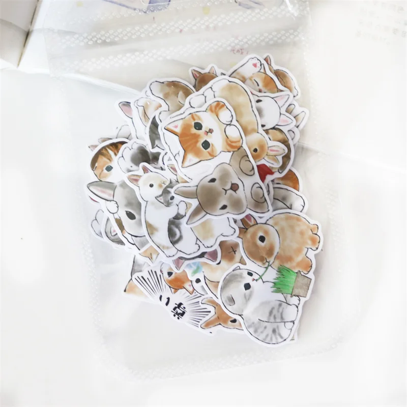 38pcs Cute Kawaii Rabbit Stickers For Phone Car Label Decorative Stationery Stickers Scrapbooking DIY Diary Album Toy Sticker