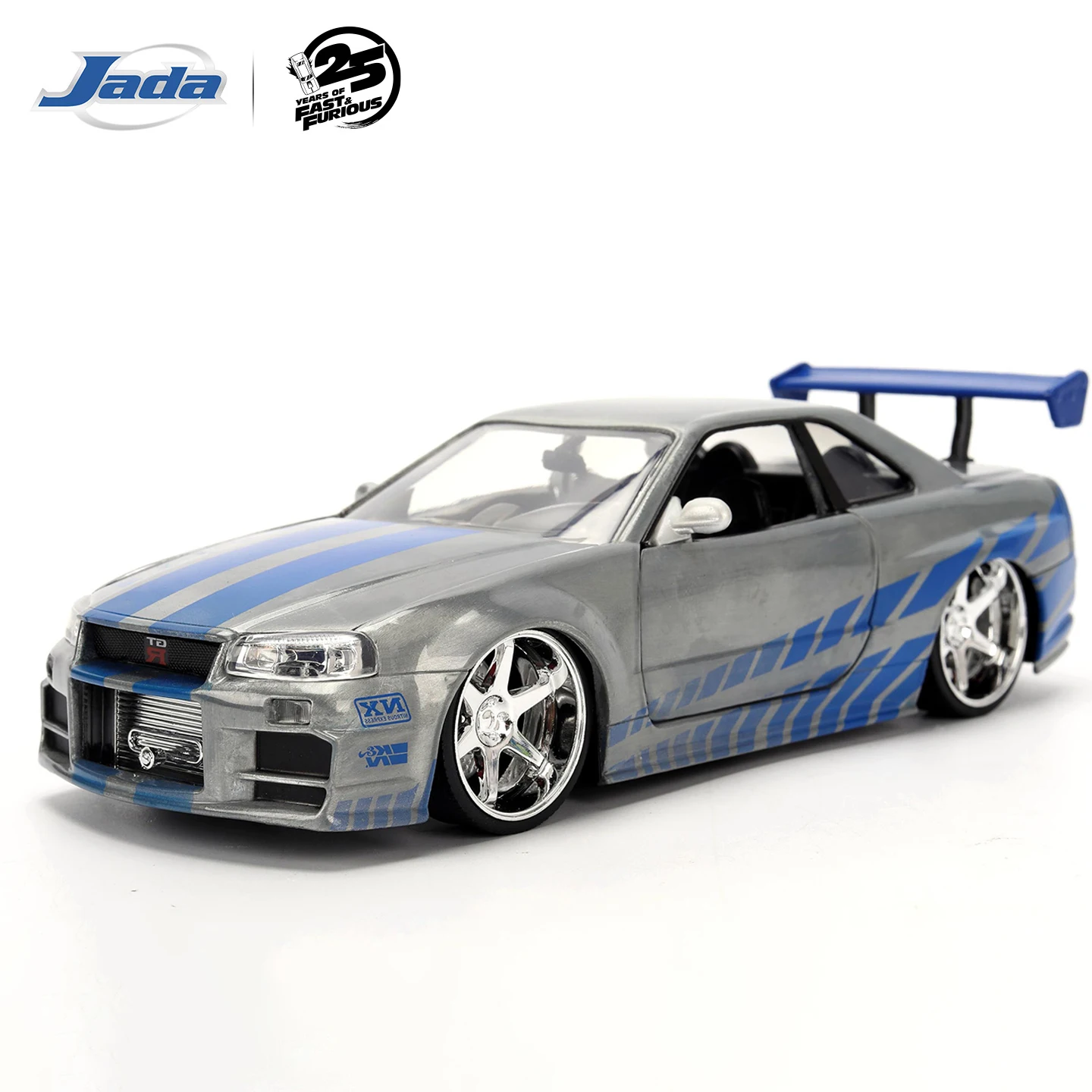 JADA 1:24 25th Anniversary The Fast and the Furious 2009 Nissan GT-R (R35) Ben Sopra (Bare Metal w/ Blue Clear Coat) JD36818