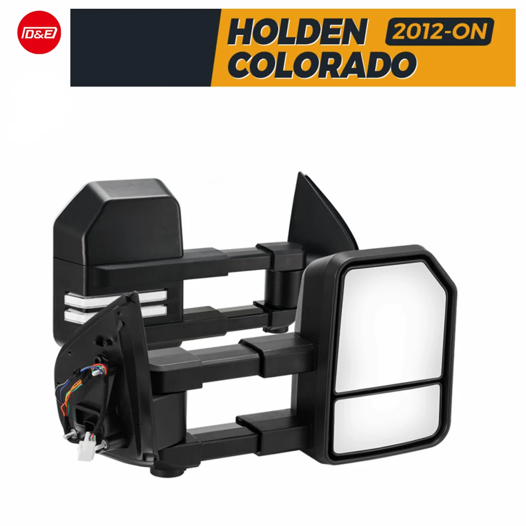 Extendable Towing Mirrors For Holden Colorado 2012-ON With Indicator SH-TMDM-12UP-BLK