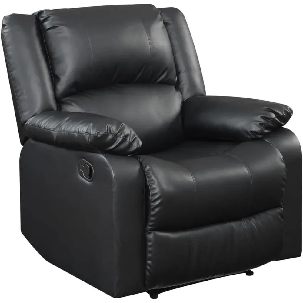 Relax A Lounger Warren Manual Recliner Faux Leather Black