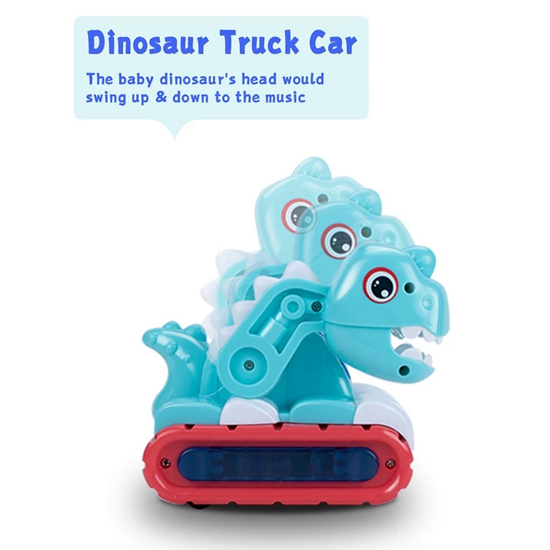 Juguete de coche de dinosaurio Musical eléctrico para niños con sonidos y luces, juguetes de desarrollo infantil para gatear temprano