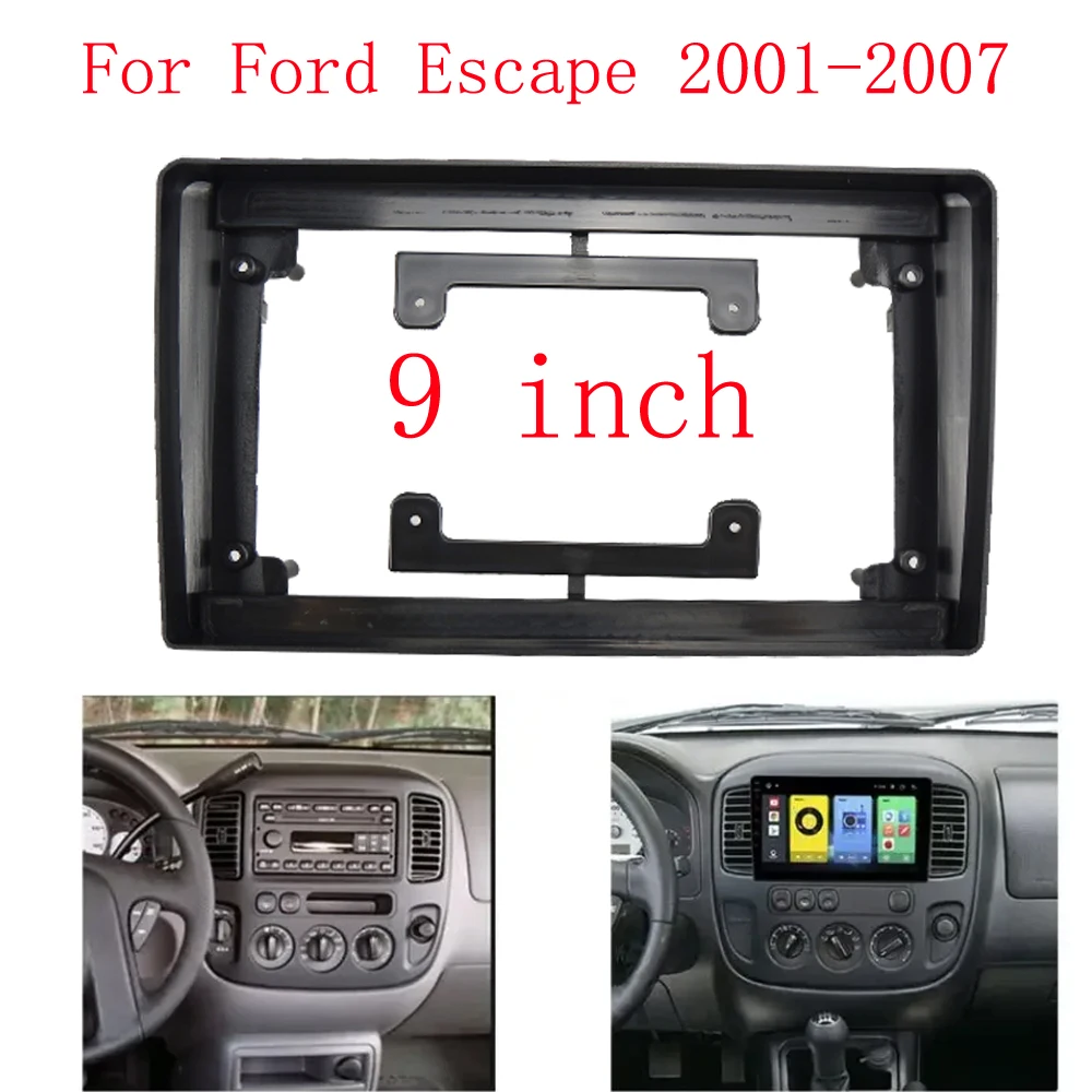 HAOCHEN Car Accessories Frame Fascia Adapter Android Radio Dash Fitting Panel Kit For Ford  Escape 2001-2007