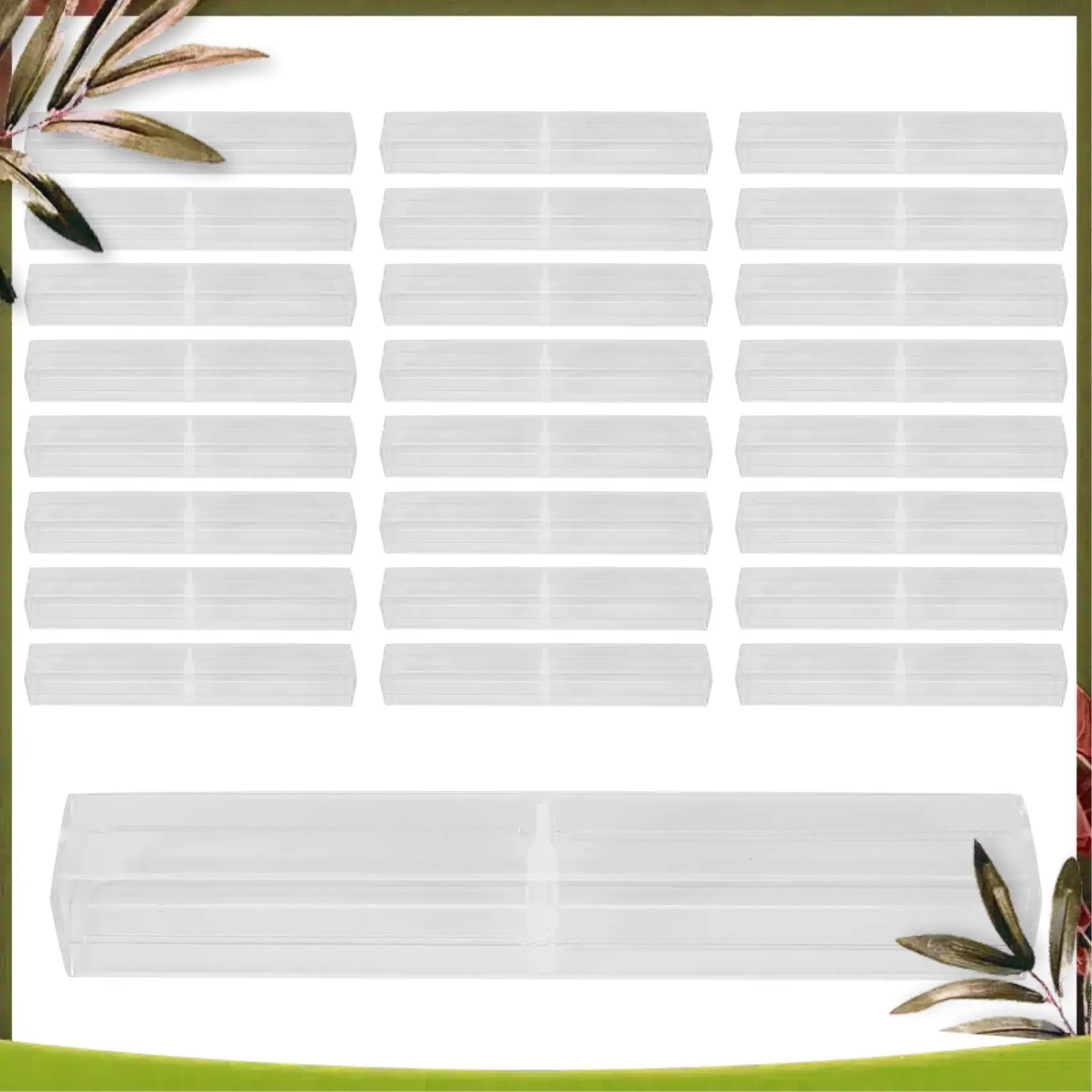 

New-25Pcs Plastic Clear Pen Case Gift Empty School Office Collection Set Pen Container Storage For Father's Day Mother's Day