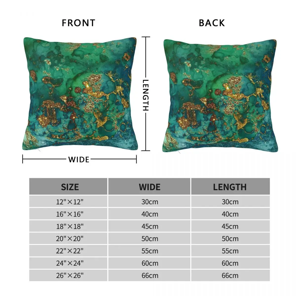 Sparkling Gold Glitter Green Marble Pillowcase Polyester Linen Velvet Creative Zip Throw Pillow Case Home Cushion Cover 18