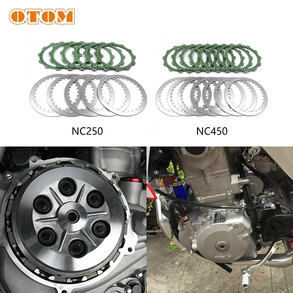 OTOM Motocross Clutch Friction Plates Steel Disc Kit For ZONGSHEN NC250 NC450 KAYO T6 K6 BSE J5 RX3 ZS250GY/450GY-3 ZS-177mm