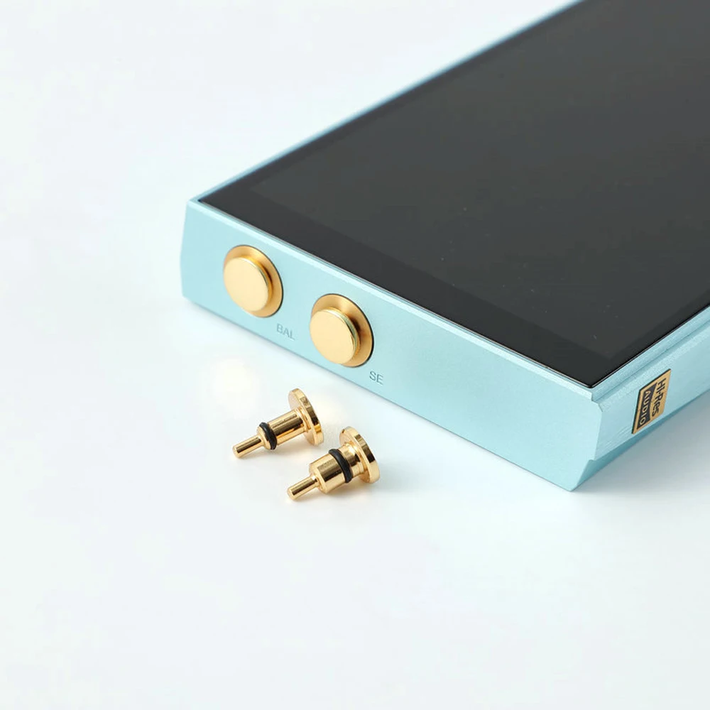 Couvercle de capuchon de Port Anti-poussi�re en laiton plaqu� or, prise Jack pour �couteurs Shanling M9 M8 M7 M6 pour Cayin N8 N7 N6 3.5mm 4.4mm, prise Anti-poussi�re