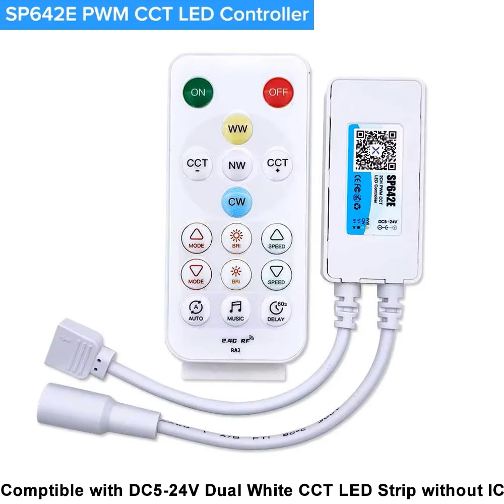 2.4G RF Remote LED Controller SP641E SP642E SP643E SP644E SP645E DC12V 24V PWM  Bluetooth for DIM CCT RGB RGBW RGBCCT LED Strip
