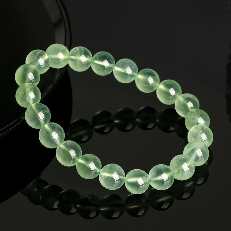 Natural Green Grape Stone Bracelet Collection Grade Beryl Advanced All-match Vitality Donghai Ketang Gem Lucky Beaded Bracelets