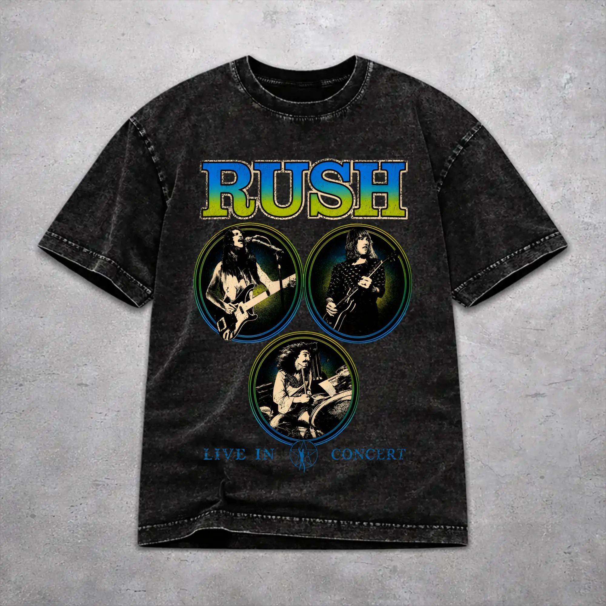 Rush Band Fifty Something Tour 2026 Washed T Shirt Vintage Harajuku Men Women  Loose T-Shirts Short Sleeve
