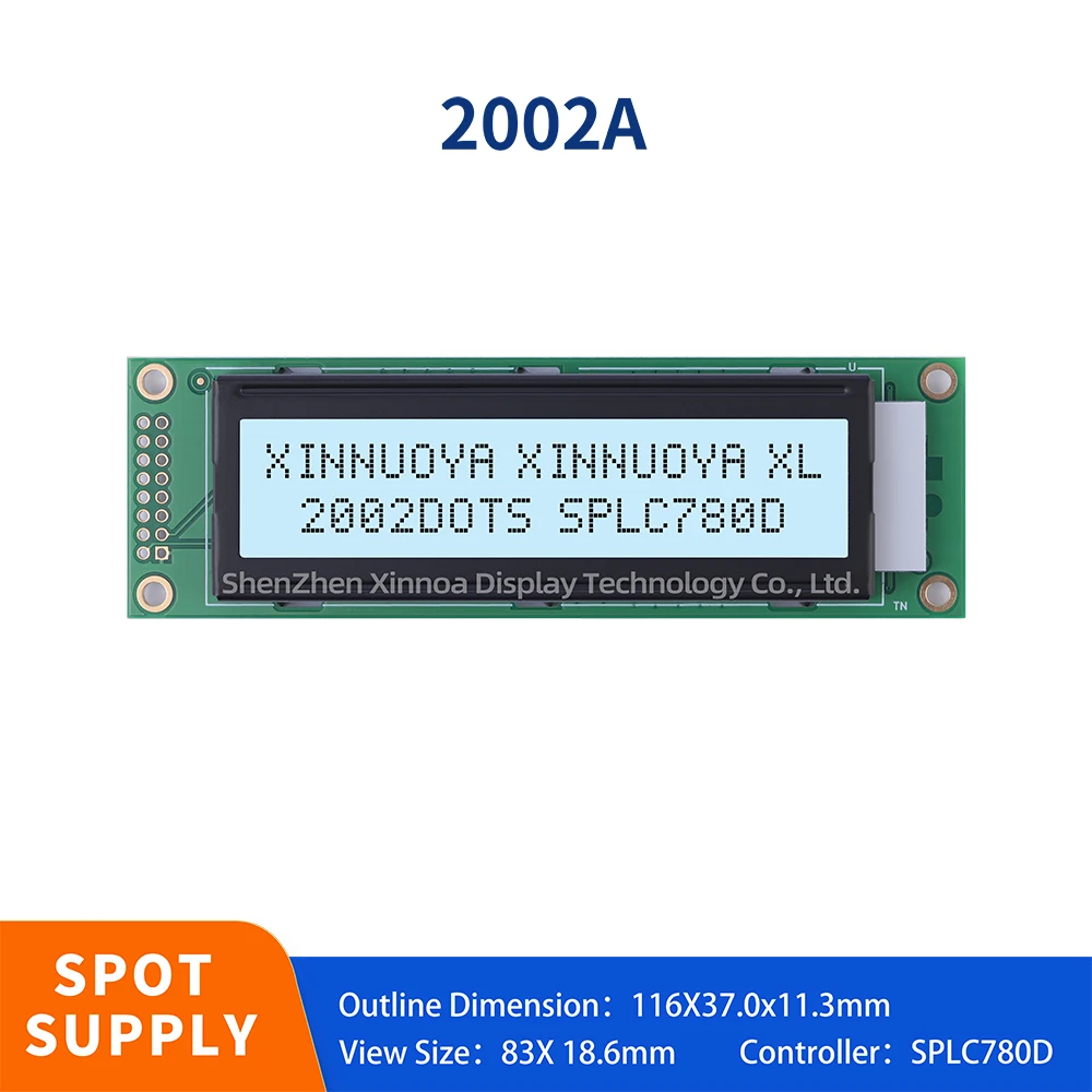 Wholesale 2002A Character Screen Gray Film Black Font Lcd Screen Spot Module 116 * 37 * 11.3Mm Lcm Display Module