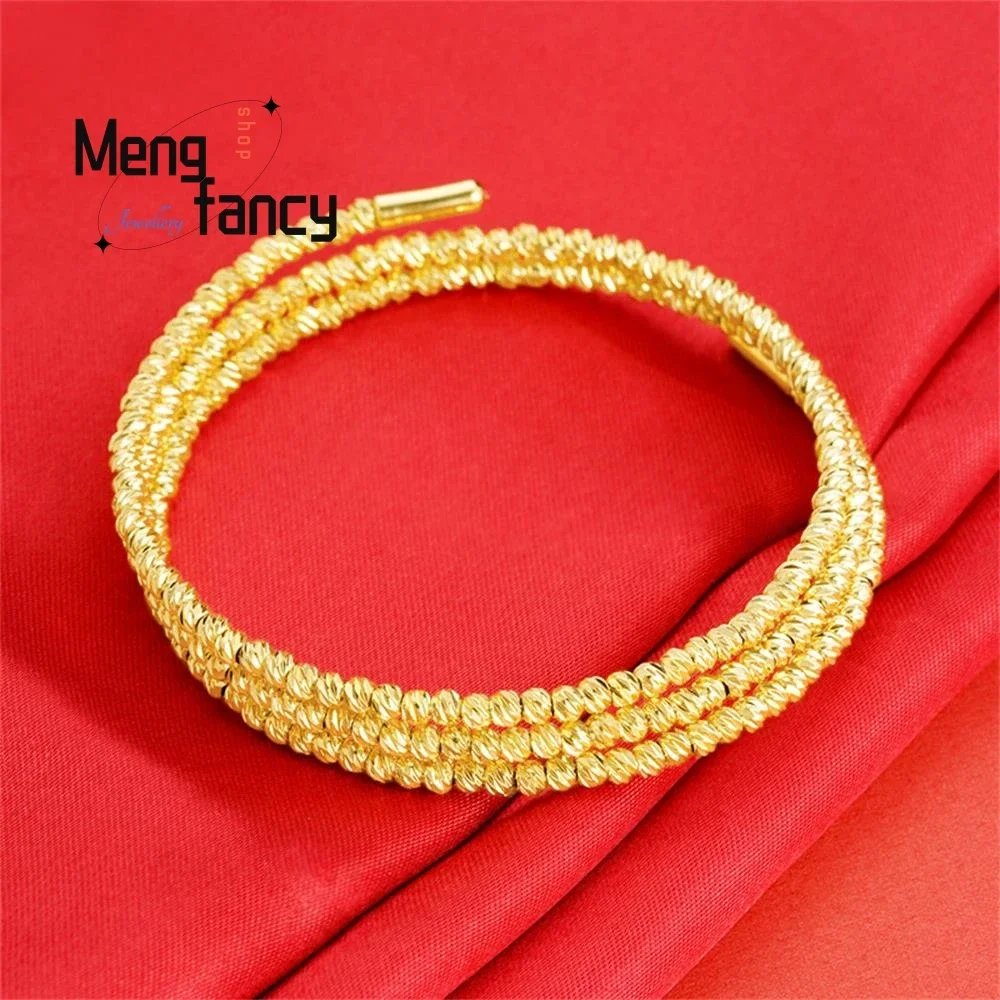 Sand Gold Burst Flash Bungee Bead Bangle Premium Feel Niche Design Fashion Good Luck Sexy Young Girls Simple Luxury Fine Jewelry