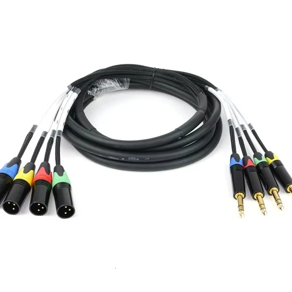 Best Sellers4-Channel XLR Male 6.35mm TRS Coaxial Cable Gold Plated For Stage Audio Mixer For Microphone Guitar Speaker PVC Vari