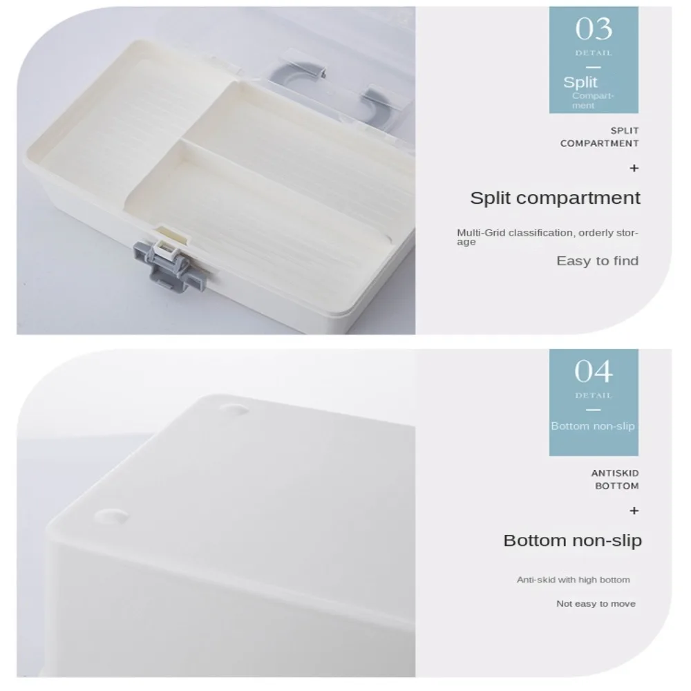 Mehrschichtige, große Pillendose, wasserdichter Medizinschrank mit großer Kapazität, Medikamenten-Tablettendose, weiße Medikamenten-Aufbewahrungsbox – Detail 7