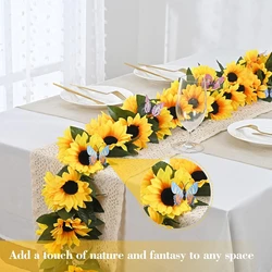 Artificial Flowers Sunflower Vine Hanging Flowers Wall Festival Rattan Leaves Garland Outdoor Wedding Home Table Diy Decoration