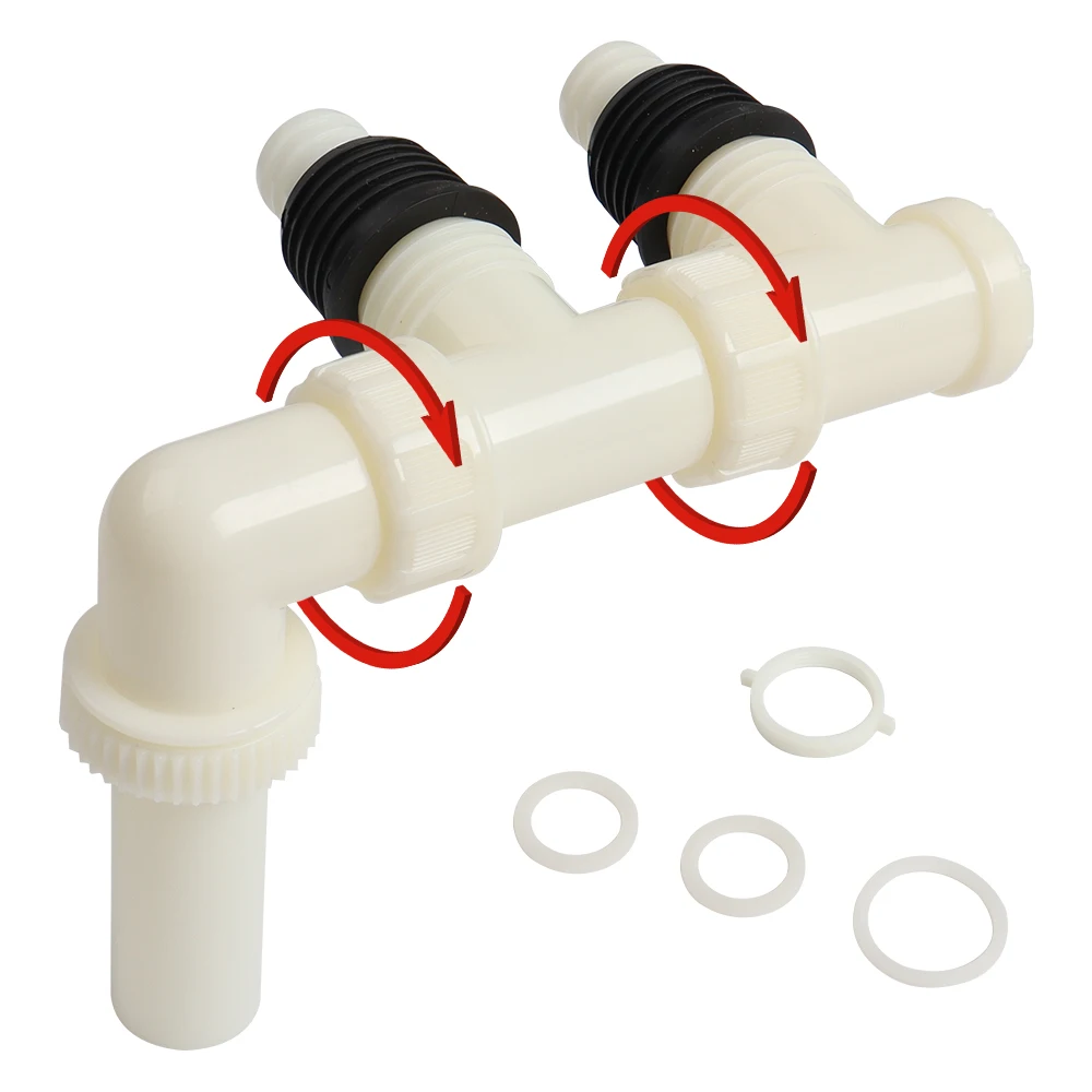 1Pc Double RVs Caravan Waste Water Outlet Hose Pipe Adapter Use With Waste Hog / Master Caravan RV Accessories