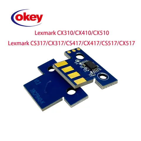 4pcs CX310 CX410 CX510 cs310 cs410 cs510 CS317 CX317 Toner Chip For Lexmark CS417 CX417 CS517 CX517 reset chip toner cartridge