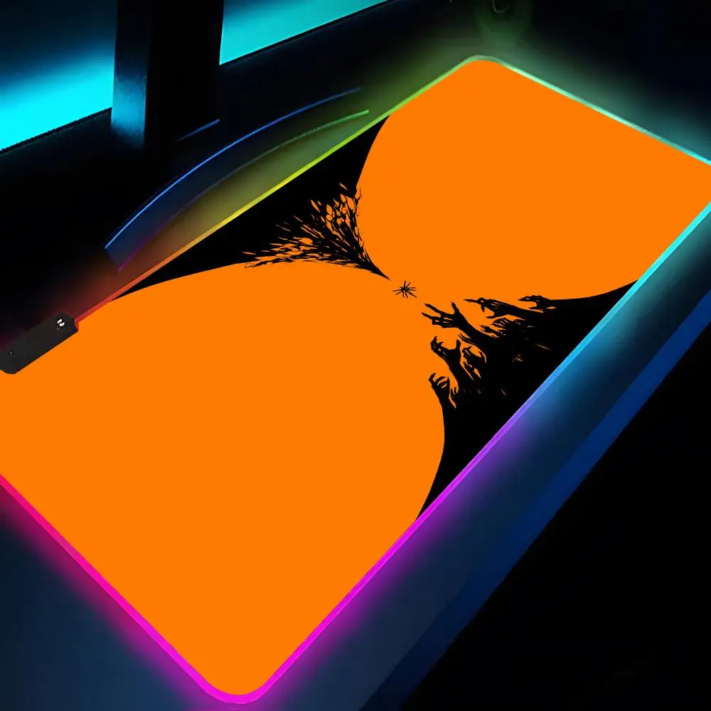 Alfombrilla de ratón U-ULTRAKILL Rgb Xxl, alfombrilla para ordenador portátil, alfombrilla para ratón para juegos, teclado retroiluminado, alfombrillas de mesa para chica, escritorio