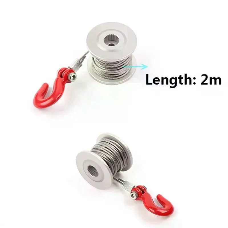 25T Steering Gear Servo Steel Wires Trailer Hook Solid Metal Construction Tool for 1/10 RC Crawler Car Upgrade